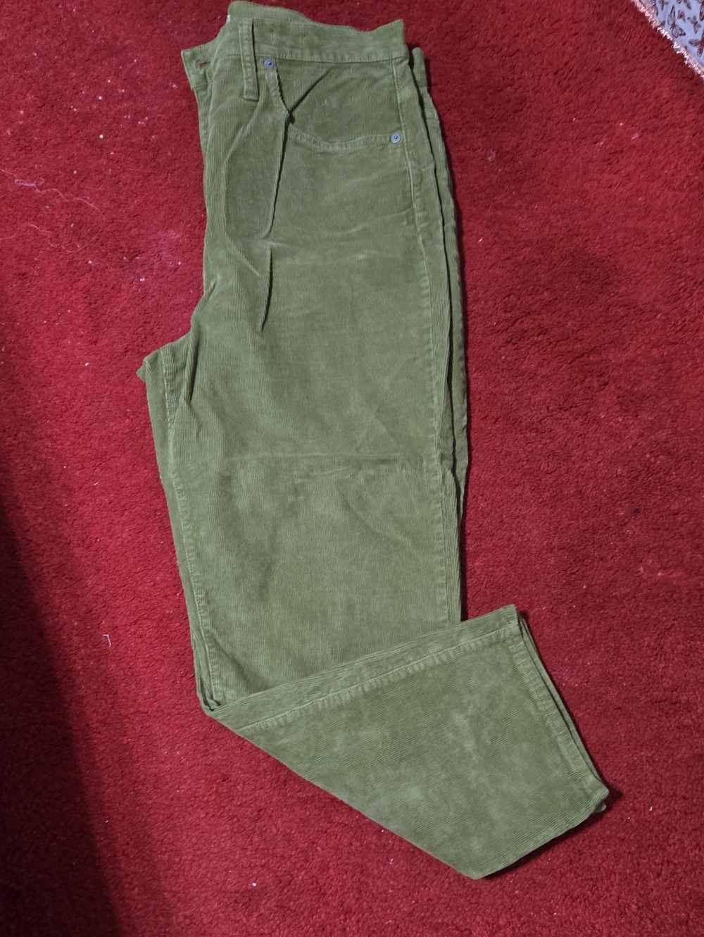 Madewell Womans Olive Corduroy Trousers